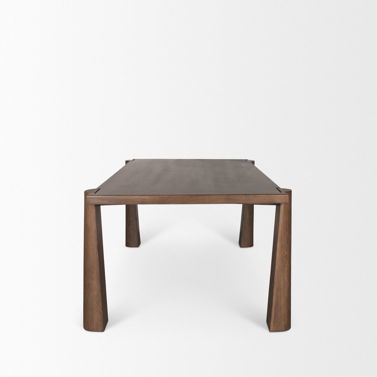 Mercana Tammar Rectangular Brown Wood With Tapered Legs Dining Table