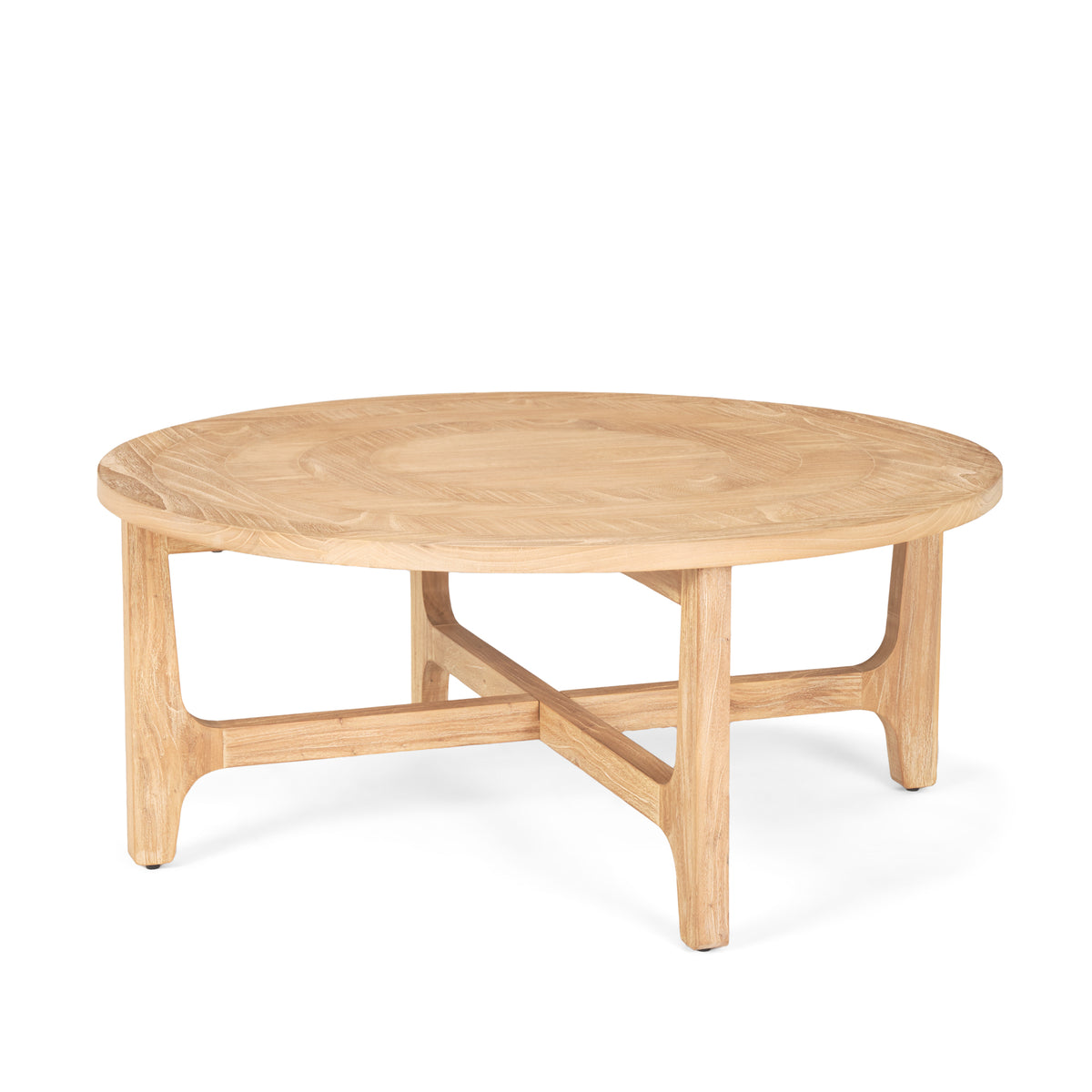 Mercana Taylin Light Brown Wood Round Coffee Table