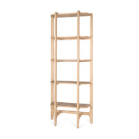 Mercana Taylin Light Brown Solid Wood Open Bookshelf