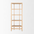 Mercana Taylin Light Brown Solid Wood Open Bookshelf