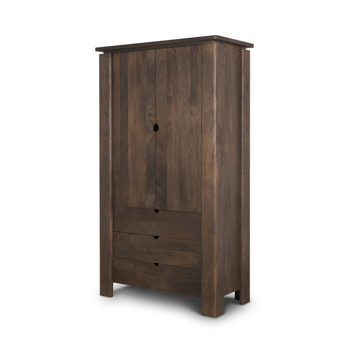 Mercana Wallen Solid Dark Brown Wood Curio Cabinet
