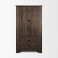 Mercana Wallen Solid Dark Brown Wood Curio Cabinet