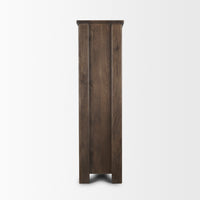 Mercana Wallen Solid Dark Brown Wood Curio Cabinet