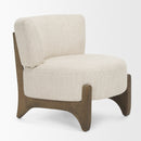 Mercana Vyra Dark Brown Wood With Cream Fabric Accent Chair