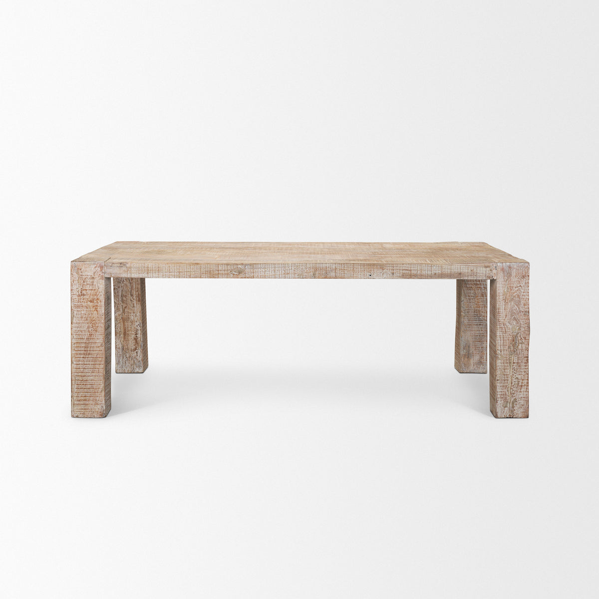 Mercana McArthur 84" Whitewash Reclaimed Wood Dining Table
