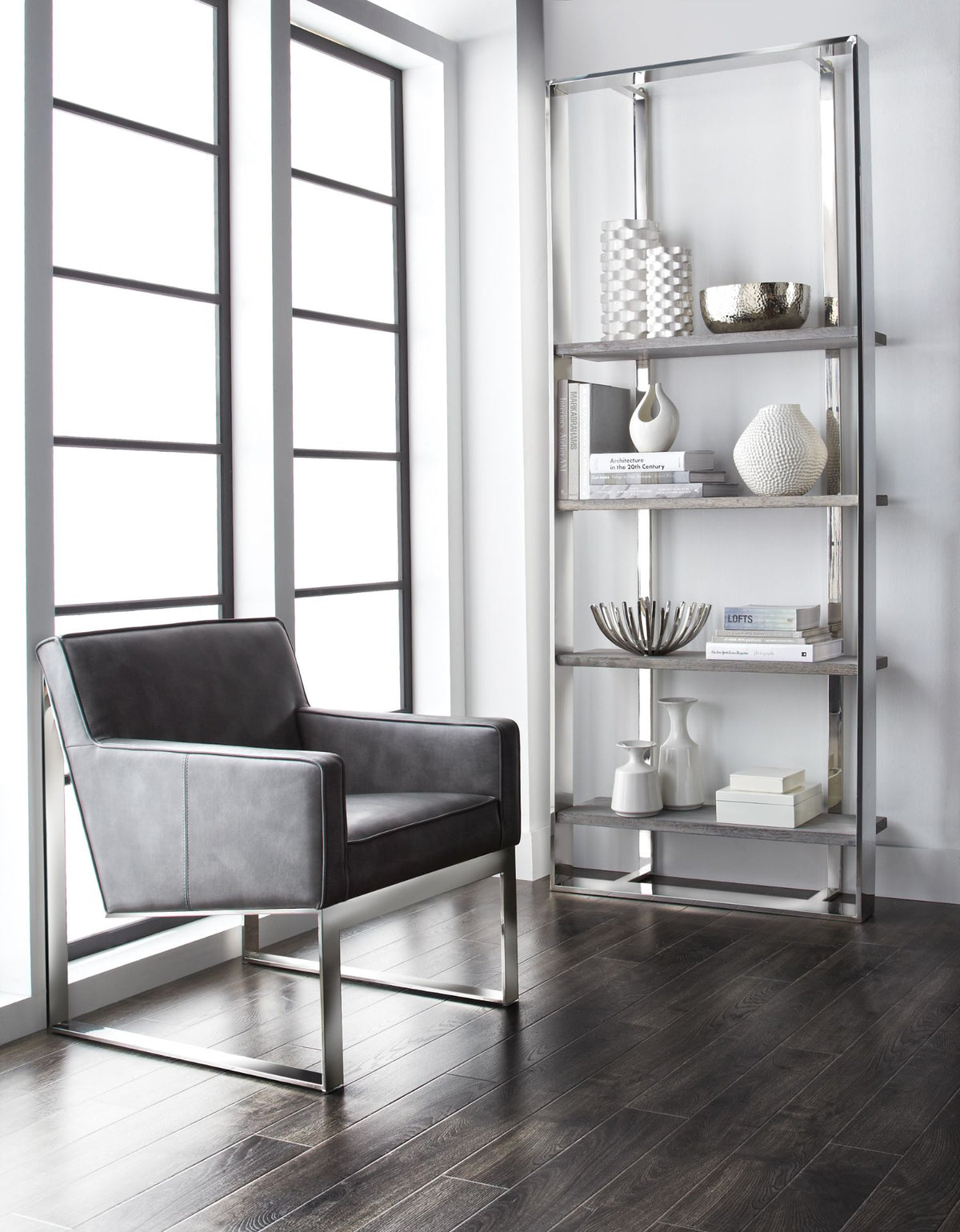 Sunpan Sheldon Lounge Chair - Cantina Magnetite