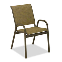 Telescope Casual Gardenella Sling Stacking Bistro Chair, Textured White, Red, Dining Chairs, Sling, Gardenella, Aluminum, Square, 4 Legs, Outdoor
