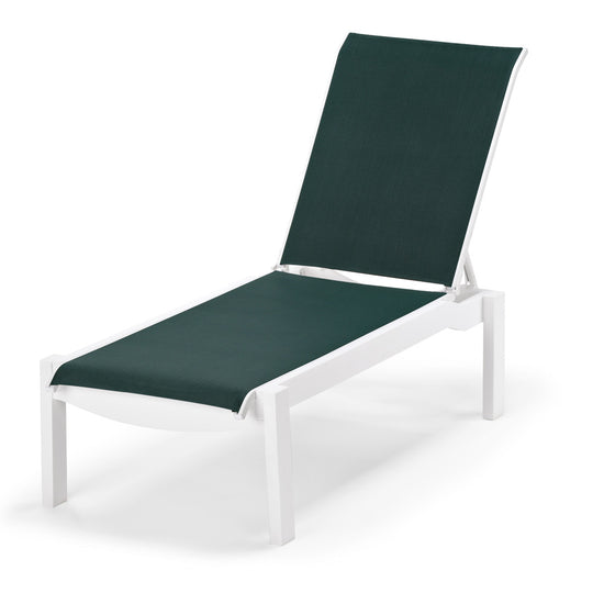 Telescope Casual Leeward Marine Grade Polymer Sling Lay-flat Stacking Armless Chaise