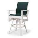 Telescope Casual Leeward Marine Grade Polymer Sling Balcony Height Swivel Arm Chair, Textured Snow, Red, Arm Chairs, Sling, Leeward, Polymer, Pedestal, Outdoor