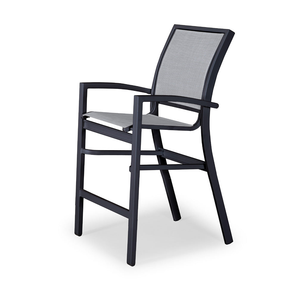 Telescope Casual Kendall Balcony Height Stacking Cafe Chair, Textured White, Red, Bar Chairs, Sling, Kendall, Aluminum, Square, 4 Legs, Outdoor
