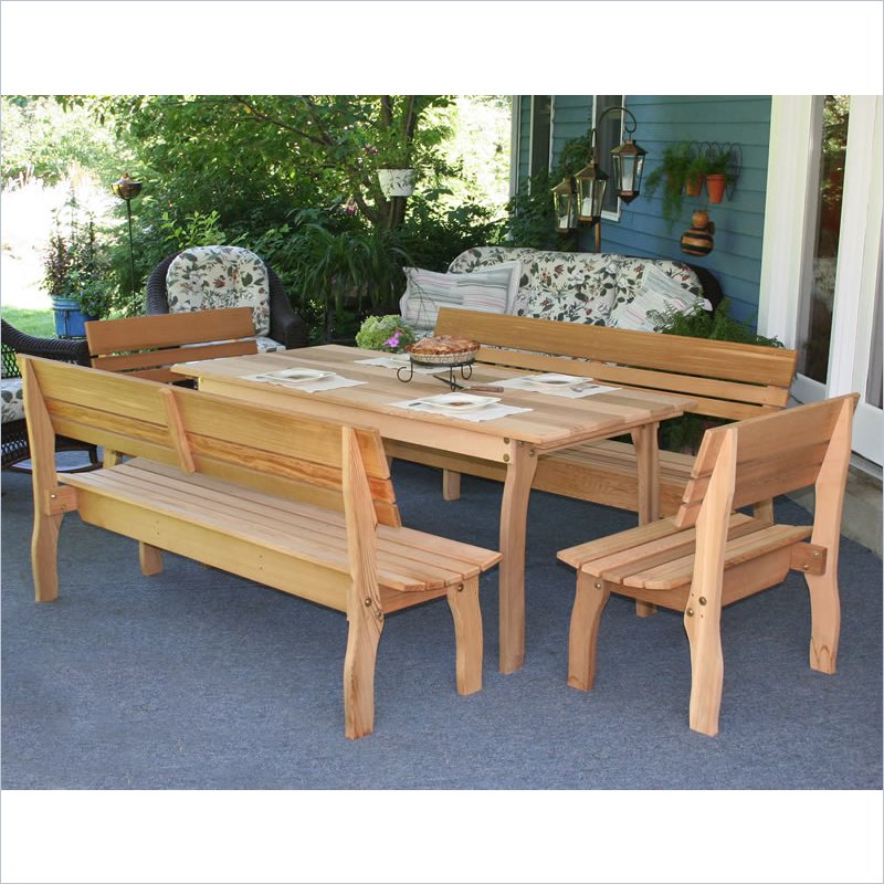 Creekvine Designs 46 x 32 Cedar Chickadee Dining Set