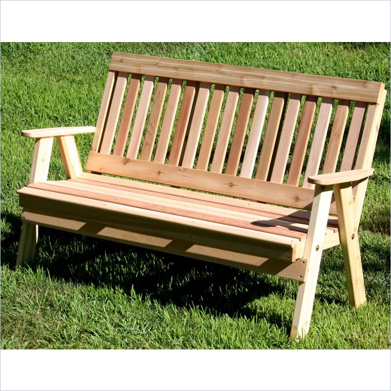 Creekvine Designs 4-Inch Cedar Countryside Garden Bench