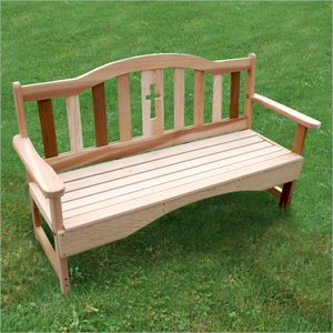 Creekvine Designs 4-Ft Cedar Holy Cross Garden Bench