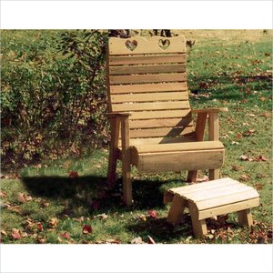 Creekvine Designs Cedar Country Hearts Patio Chair and Footrest Set