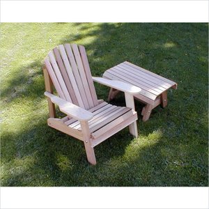 Creekvine Designs Cedar American Forest Adirondack Chair and Table Set