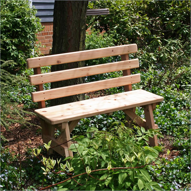 Creekvine Designs Cedar 4-Ft Backed Bench