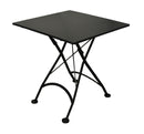 Furniture Designhouse French Cafe Bistro 28' Square Folding Table - Powder Coated Steel Top and Legs - Jet Black and Flame Red and Green