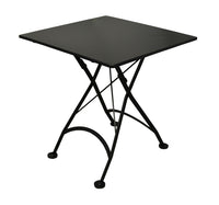 Furniture Designhouse French Cafe Bistro 28' Square Folding Table - Powder Coated Steel Top and Legs - Jet Black and Flame Red and Green