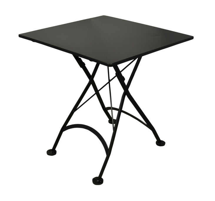 Furniture Designhouse French Cafe Bistro 32" Folding Table -Powder Coated Steel Frame and Top