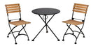 Furniture Designhouse Veronique Folding Side Chair - Stackable -Natural African Teak Chestnut Wood Clear Coated Slats - Set of Two