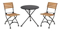 Furniture Designhouse Veronique Folding Side Chair - Stackable -Natural African Teak Chestnut Wood Clear Coated Slats - Set of Two