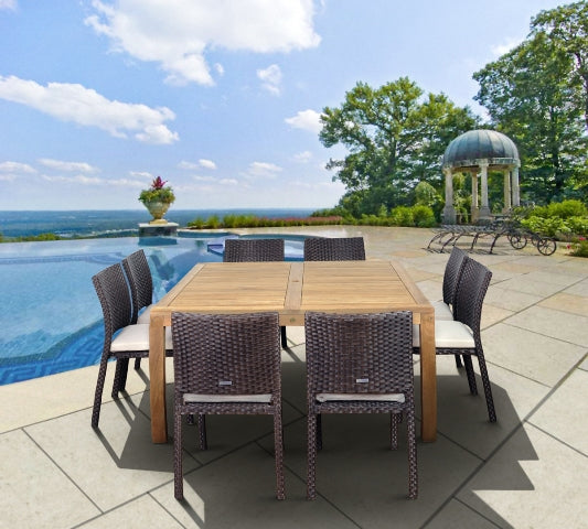 International Home Miami Amazonia Teak Georgia 9 pc pc Teak Square Dining Set
