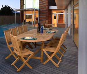 International Home Miami Amazonia Teak Bergen 11-pc Teak Dining Set