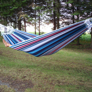 Vivere Brazilian Style Hammock in Denim Fabric - Double, Default Title, Garden Patio Furniture, Outdoor