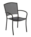 Woodard Cafe Series Albion Textured Black Arm Chair - Stackable, Default Title, Garden Chairs, Dining Chairs, Metal, Cafe Series, Aluminum, Curved, 4 Legs, Outdoor