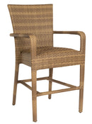 Woodard Et Cetera Padded Counter Stool with Arms, CoffeeCounter Stools, Et Cetera, Wicker, Counter Stools, Curved, Outdoor