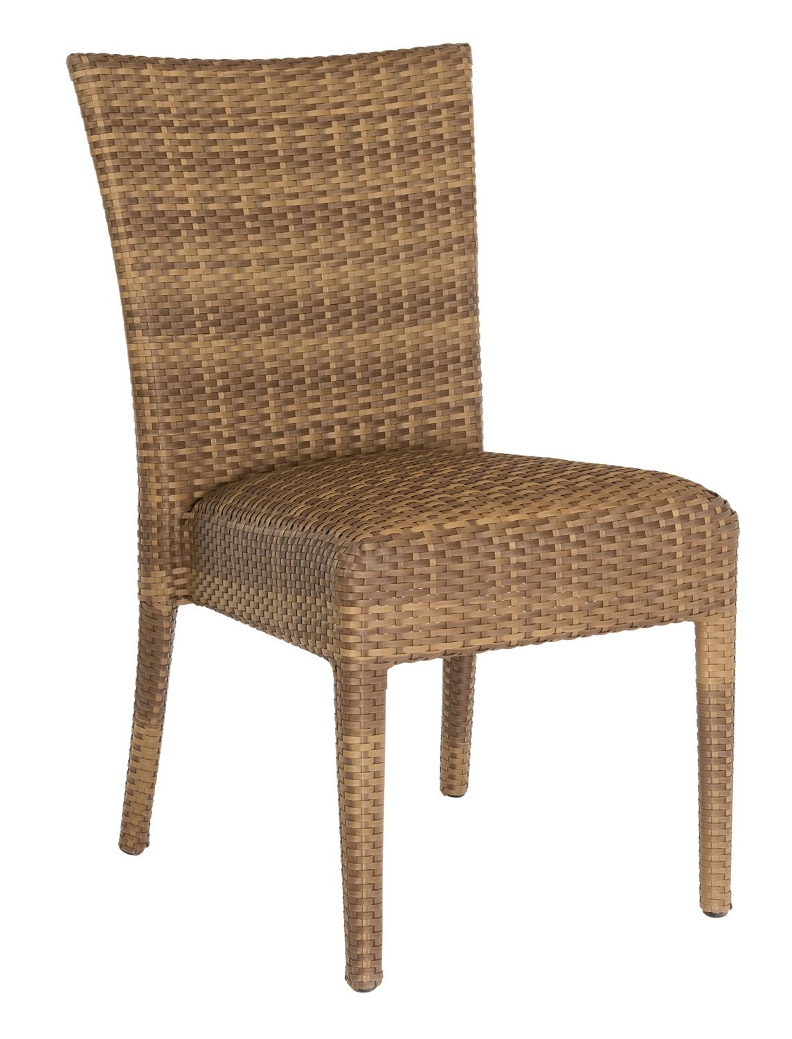 Woodard Et Cetera Padded Seat Dining Side Chair, Coffee, Garden Chairs, Side Chairs, Et Cetera, Wicker, Side Chairs, Curved, Outdoor