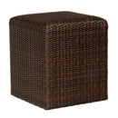 Woodard Saddleback Reticulated Cube in Coffee, Mocha, Saddleback, Wicker, Coffee TablesOutdoor