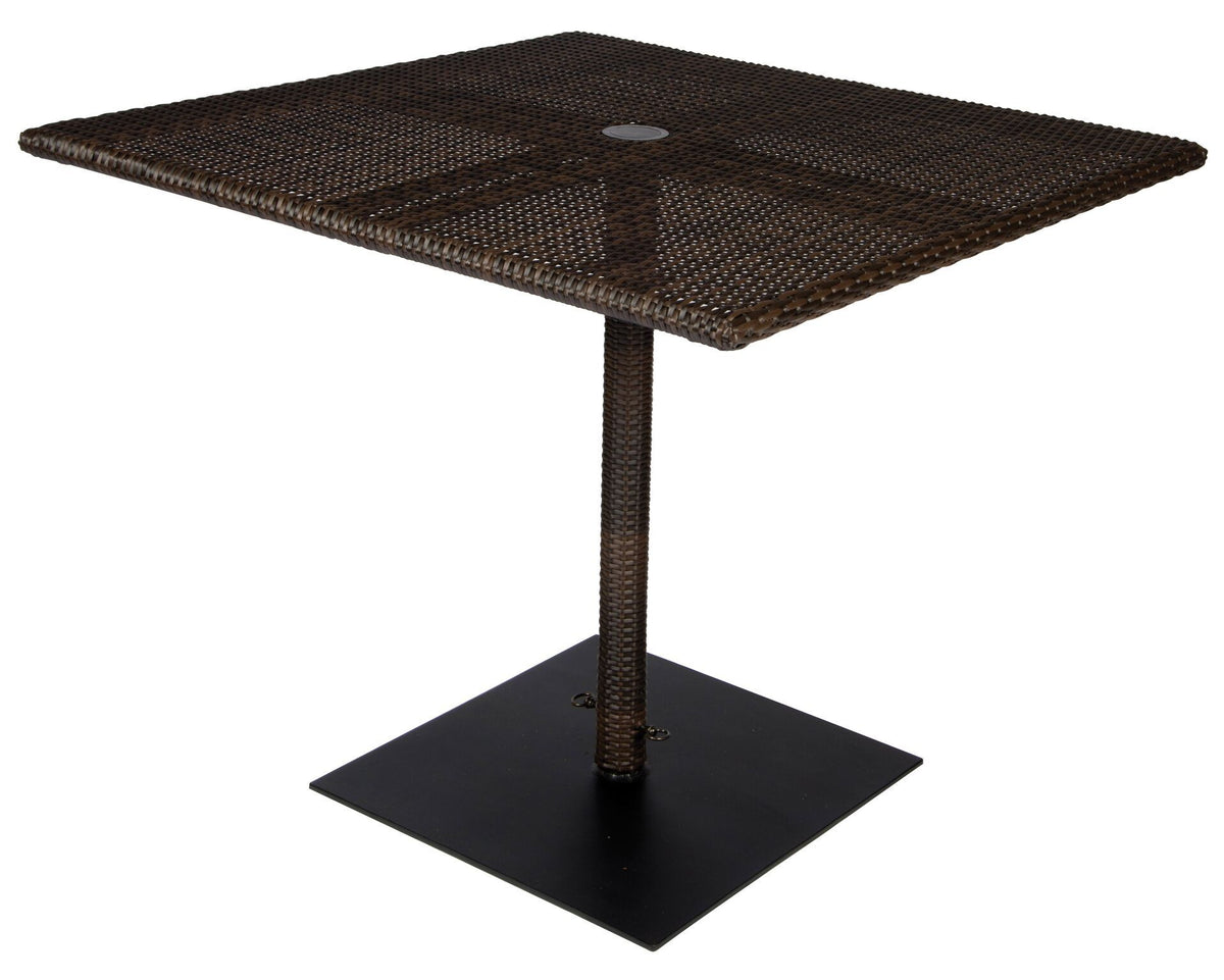Woodard Et Cetera 36" Square Umbrella Table, Coffee, Garden TablesEt Cetera, Wicker, Dining TablesOutdoor