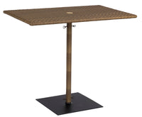 Woodard Et Cetera Rectangular Umbrella Bar Height Table with Weighted Base, Coffee, Garden TablesEt Cetera, Wicker, Dining TablesOutdoor