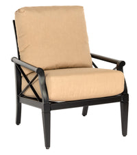 Woodard Andover Cushion Lounge Chair, Aged Teak, With Cushion, Grade A Fabric, Garden Chairs, Lounge Chairs, Cushion, Andover, Aluminum, Fabric, Wood, Curved, 4 Legs, Outdoor