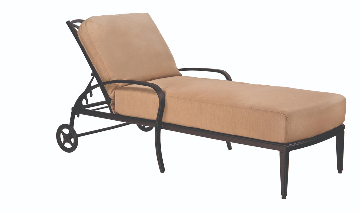 Woodard Apollo Chaise Lounge, Aged Teak, Garden Chairs, Lounge Chairs, Cushion, Apollo, Aluminum, Rectangular, 4 Legs, Outdoor