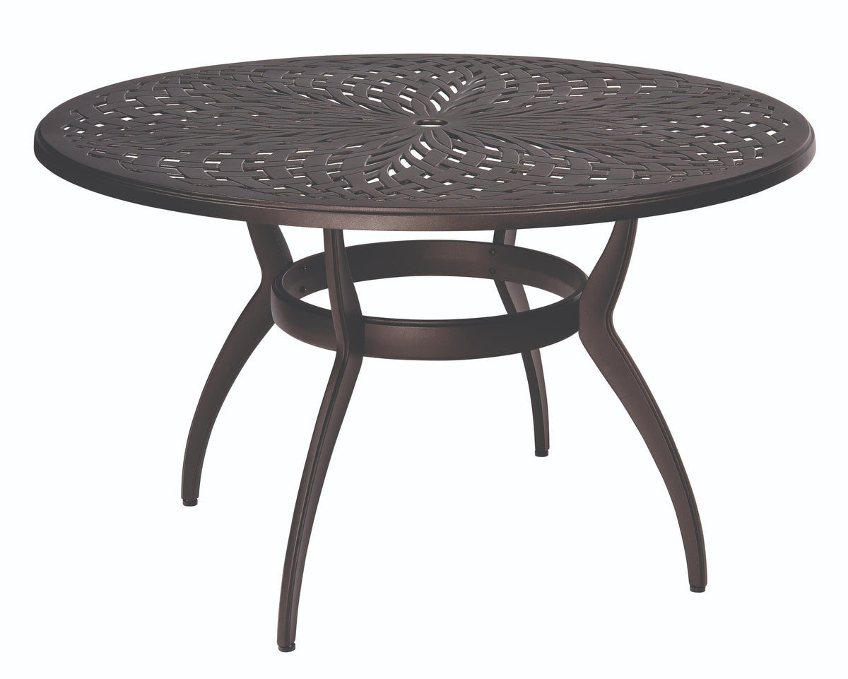 Woodard Apollo Round Umbrella Dining Table, Default Title, Outdoor Dining Table, Apollo, Aluminum, Outdoor