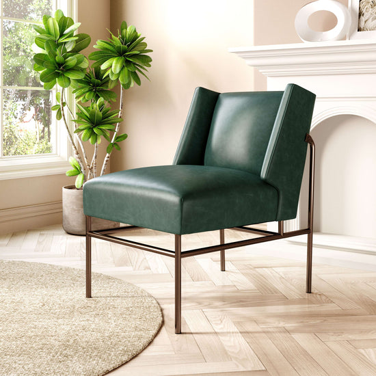 Green Accent Chair – Zuo Modern Atlanta Deco Style Seat