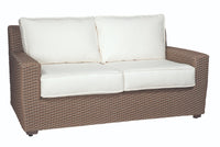 Woodard Augusta Love Seat, Beach Bum Creamsicle (Grade A), Grade A Fabric, Garden Chairs, Loveseat, Cushion, Augusta, Aluminum, Fabric, Wicker, Rectangular, 4 Legs, Outdoor
