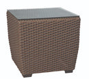 Woodard Augusta Woven Square End Table, Default Title, Wicker Patio Console, End and Side Tables, Augusta, Teak, Wicker, Outdoor