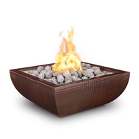 The Outdoor Plus Avalon Hammered Copper & Stainless Steel Fire Bowl, Liquid Propane, 24", Hammered Copper, Avalon, Metal, Outdoor