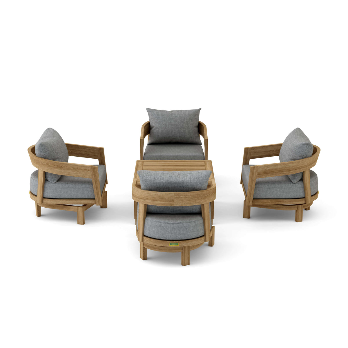 Anderson Teak Toscana 5-pc Deep Seating Swivel Set