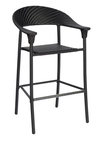 Woodard Barlow Stationary Bar Stool, Default Title, Garden Chairs, Bar Stools, Resin, Barlow, Aluminum, Rectangular, 4 Legs, Outdoor