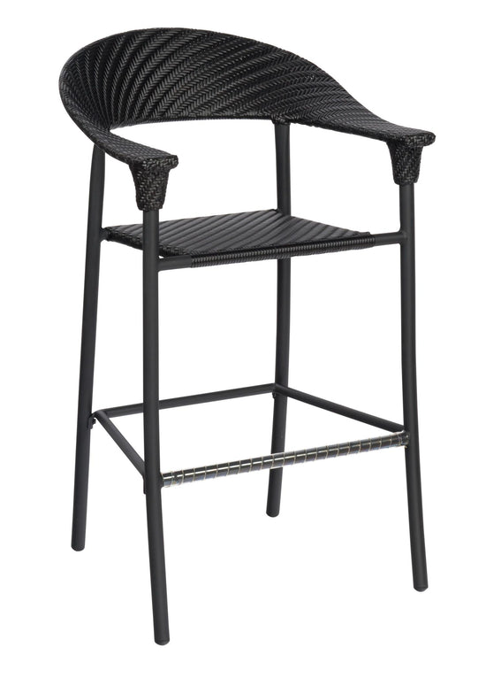 Woodard Barlow Stationary Bar Stool, Default Title, Garden Chairs, Bar Stools, Resin, Barlow, Aluminum, Rectangular, 4 Legs, Outdoor