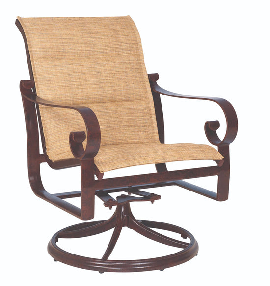 Woodard Belden Padded Sling Swivel Rocker