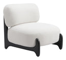 Zuo Modern Bombo Accent Chair White, Accent Chairs, Plywood, Polyester, Wood, Square, 4 Legs, Indoor