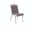 Woodard Briarwood High Back Dining Side Chair, Aged Teak, Garden Chairs, Side Chairs, Cushion, Briarwood, Fabric, Iron, Curved, 4 Legs, Outdoor