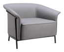 Zuo Modern Burry Accent Chair in Slate Gray/Tan, Slate Gray, Accent Chairs, Polyurethane, Steel, Square, 4 Legs, Indoor