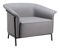 Zuo Modern Burry Accent Chair in Slate Gray/Tan, Slate Gray, Accent Chairs, Polyurethane, Steel, Square, 4 Legs, Indoor