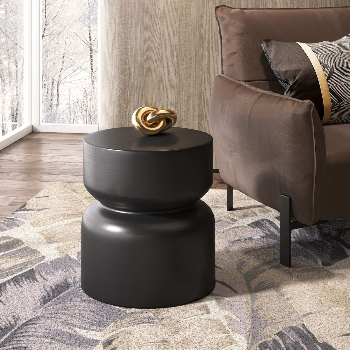 Zuo Modern Busan Side Table Black, Side Tables, Iron, 